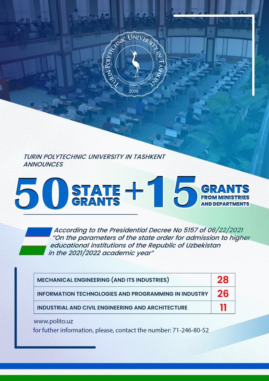 You are currently viewing Toshkent Shahridagi Turin Politexnika Universiteti Grantlarini e’lon qiladi