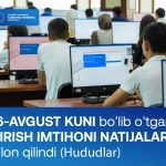 The results of the entrance exam held in the regions on August 16 of this year have been announced